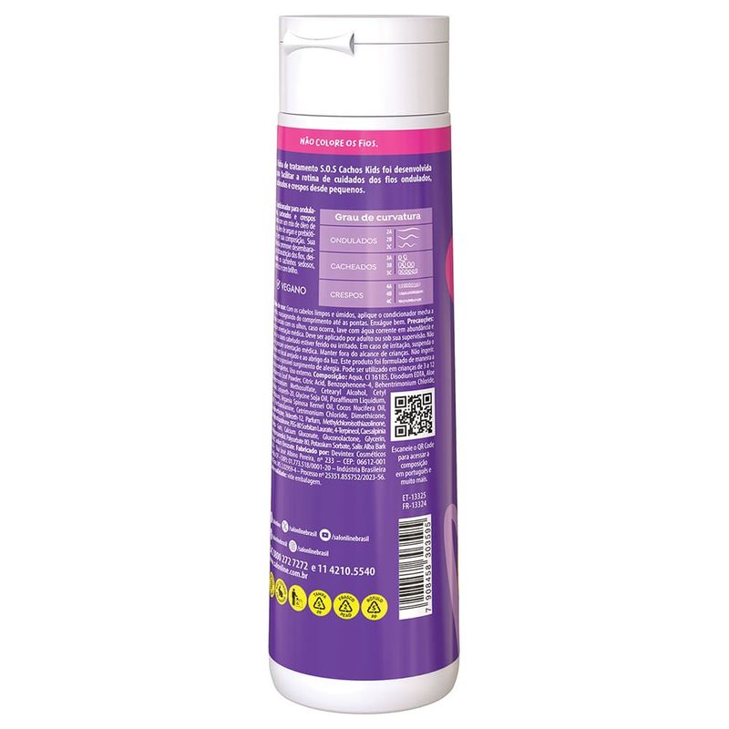 condicionador salon line sos cachos kids hidratação 300ml