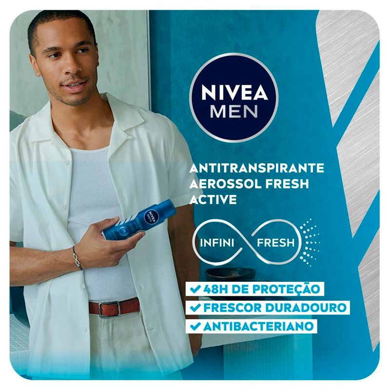 desodorante antitranspirante aerossol nivea men fresh active 150ml