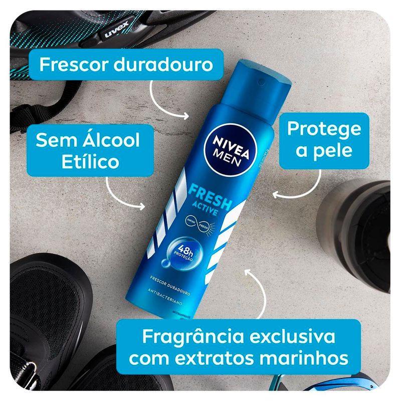 desodorante antitranspirante aerossol nivea men fresh active 150ml