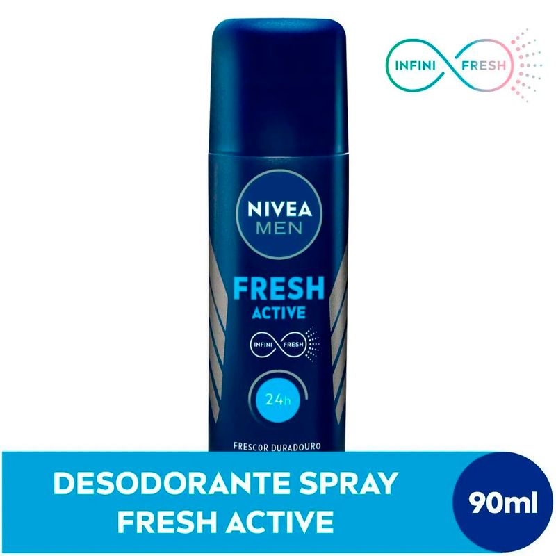 desodorante spray nivea men fresh active 90ml