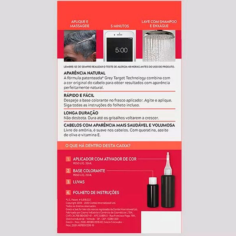 shampoo grecin 5 color preto 60ml