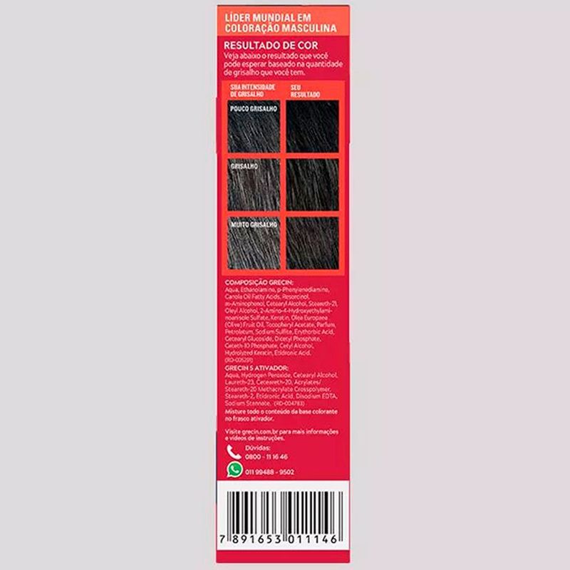 shampoo grecin 5 color preto 60ml