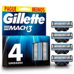 refil para barbear gillete mach3 4 unidades