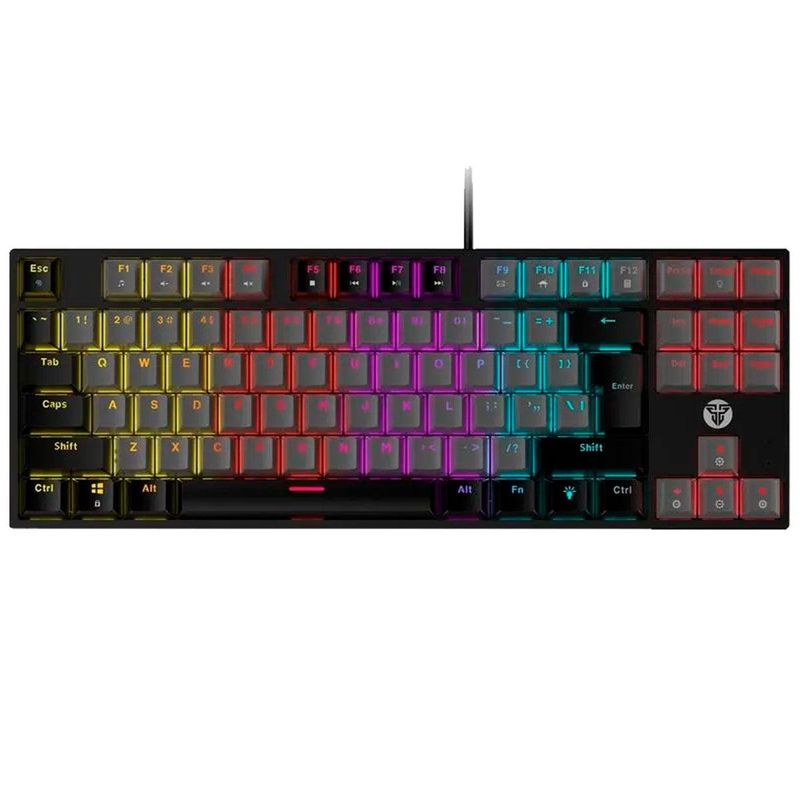 teclado usb gamer fantech mecânico mk876 atom preto (mp)
