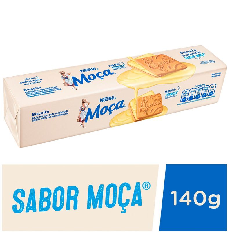biscoito recheado nestlé moça 140g
