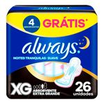 absorvente always noites tranquilas xg 26 unidades