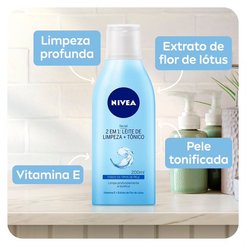 leite de limpeza + tônico 2 em 1 nivea 200ml