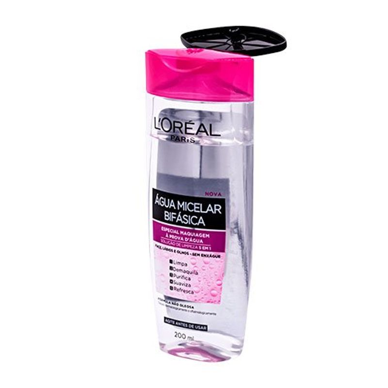 água micelar solução de limpeza facial bifásica 200ml