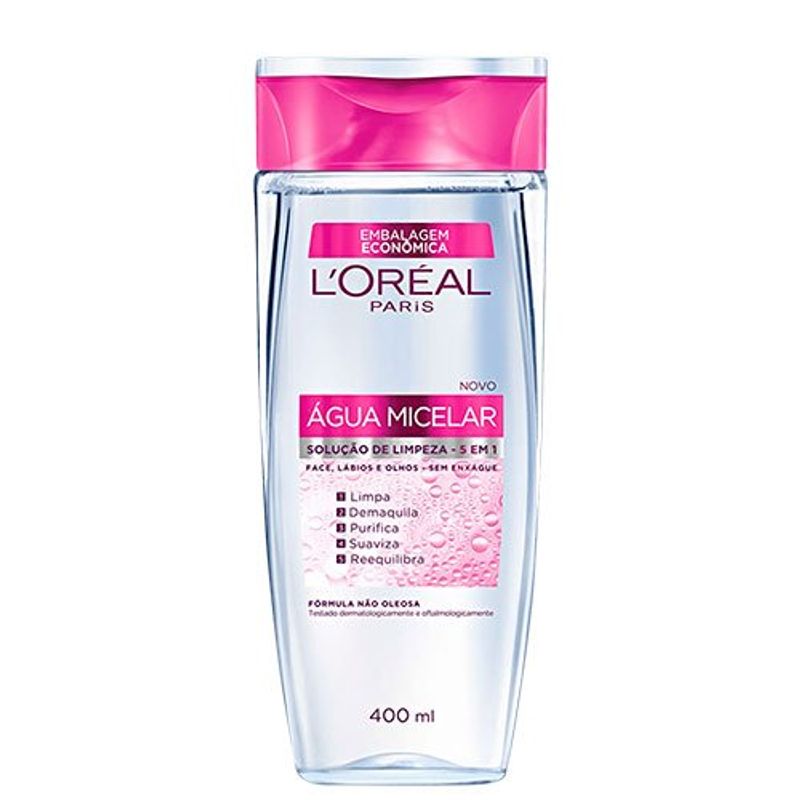 água micelar solução limpeza profunda l'oréal paris 400ml