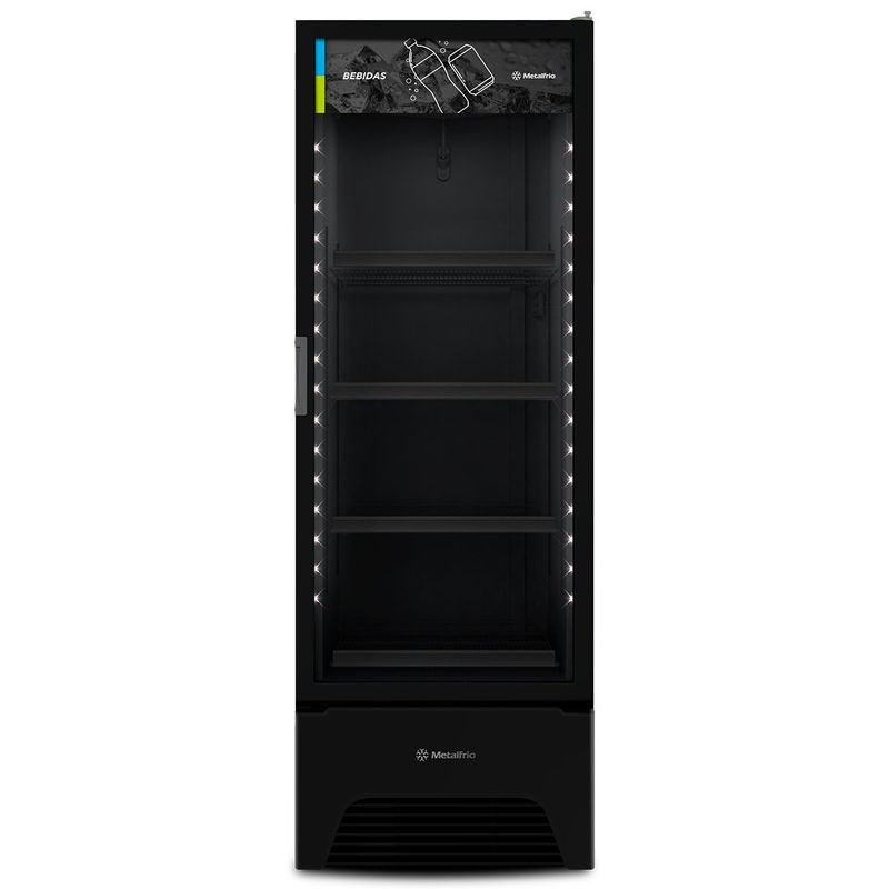 refrigerador expositor vertical metalfrio optima all black - vb52a