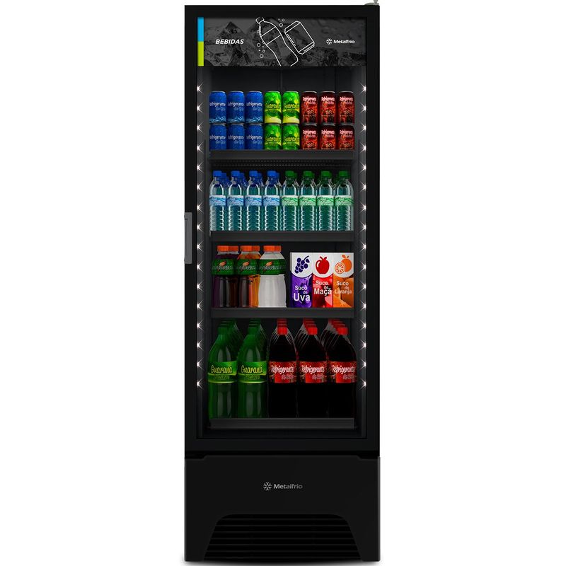 refrigerador expositor vertical metalfrio optima all black - vb52a