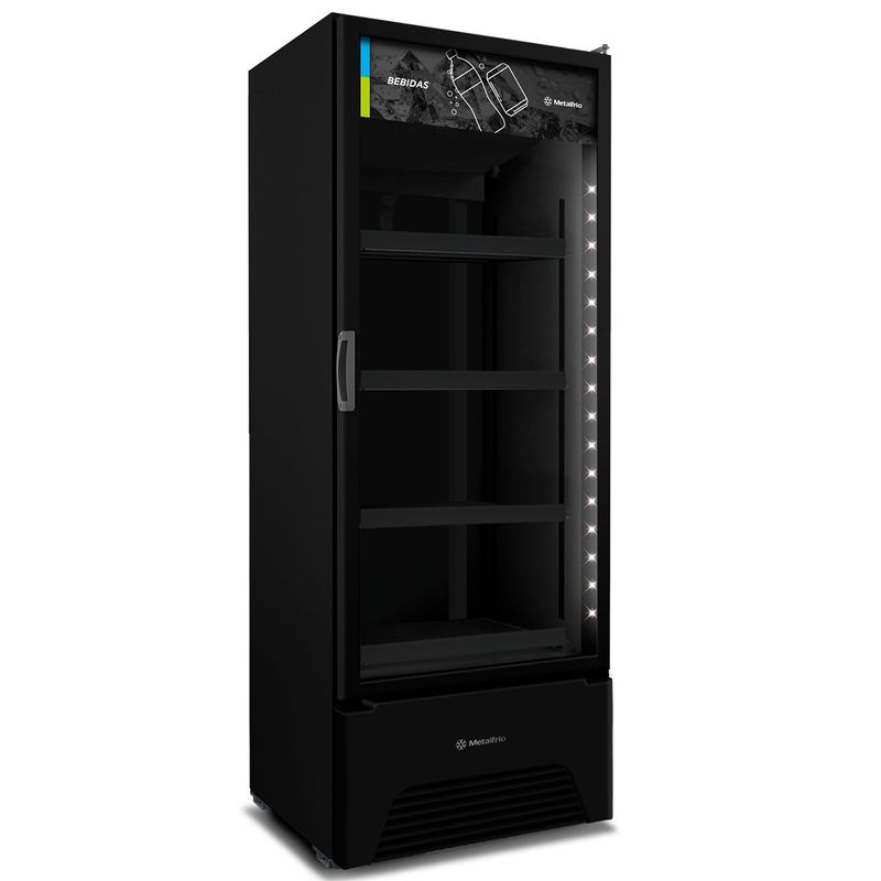 refrigerador expositor vertical metalfrio optima all black - vb52a