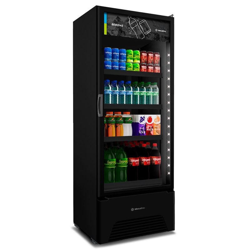refrigerador expositor vertical metalfrio optima all black - vb52a