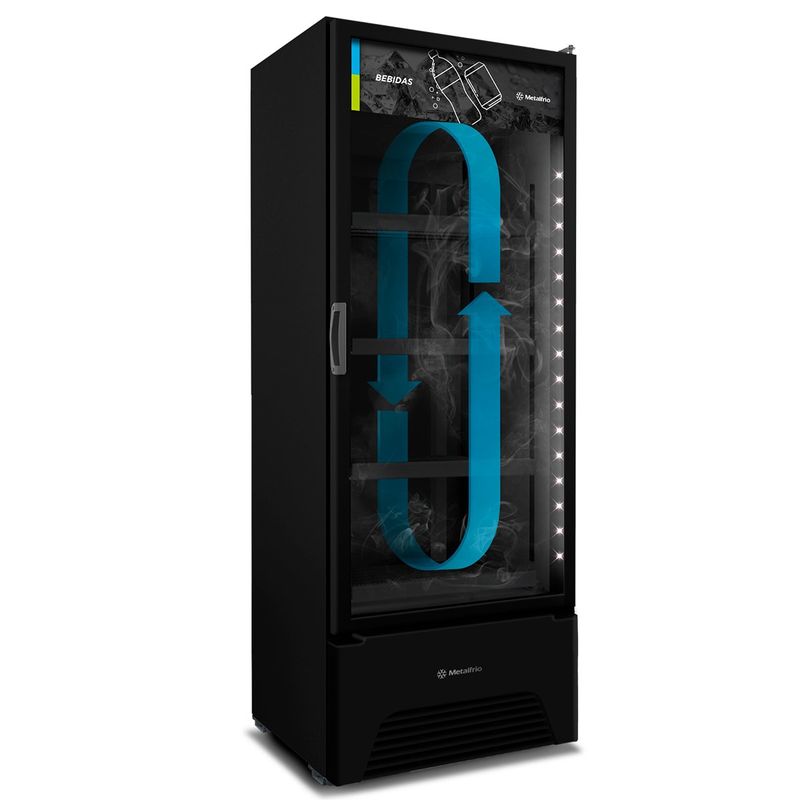 refrigerador expositor vertical metalfrio optima all black - vb52a
