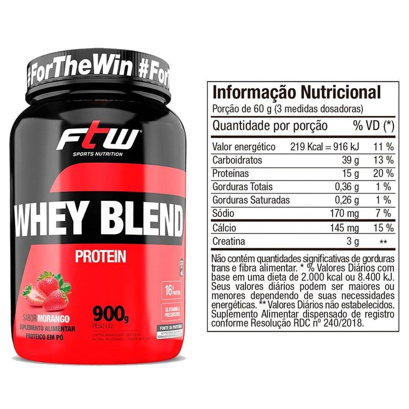 kit iniciante ftw - whey ultra protein morango 900g + creatina 60g + bcaa 60 cápsulas + coqueteleira (mp)
