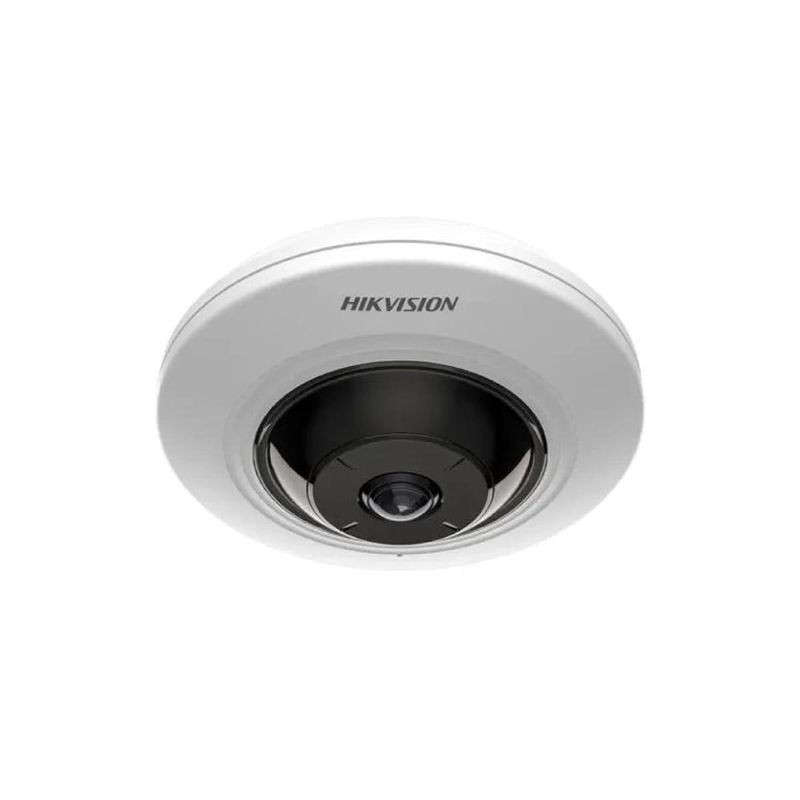 câmera de segurança hikvision ip fisheye 3k 5mp detector de movimento metal ds-2cd3956g2-isu(1.05mm) (mp)