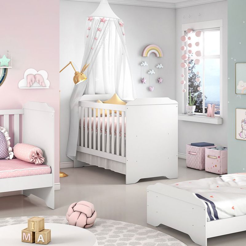 berço mini cama infantil mel 3 em 1 branco