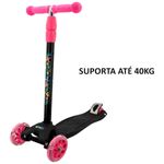 patinete infantil funs 3 rodas luz speedcolors rosa e preto at 40k (mp)