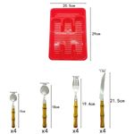 faqueiro wellmix 17 pe as inox e pl stico com porta talher gaveta bambu (mp)