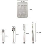 faqueiro wellmix 25 pe as inox e pl stico com porta talher gaveta palmas branco (mp)