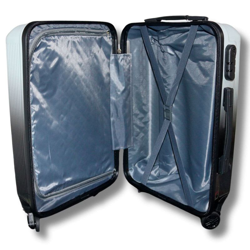 mala de viagem pequena balboa amz-188 abs cinza e preto 55cm (mp)