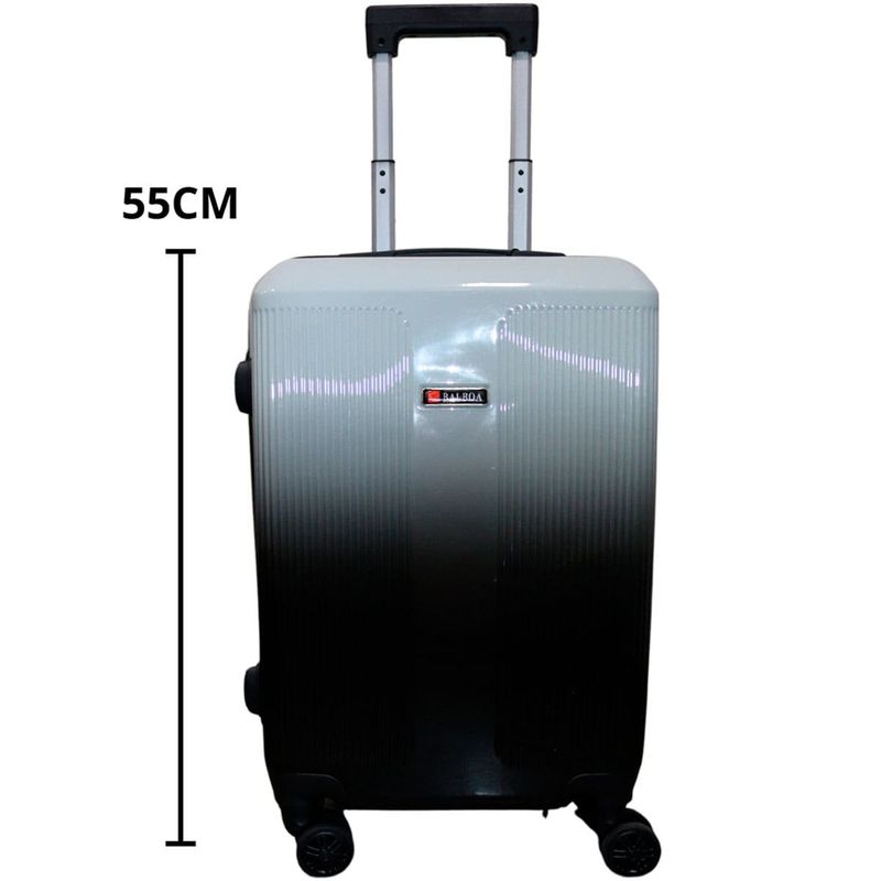 mala de viagem pequena balboa amz-188 abs cinza e preto 55cm (mp)