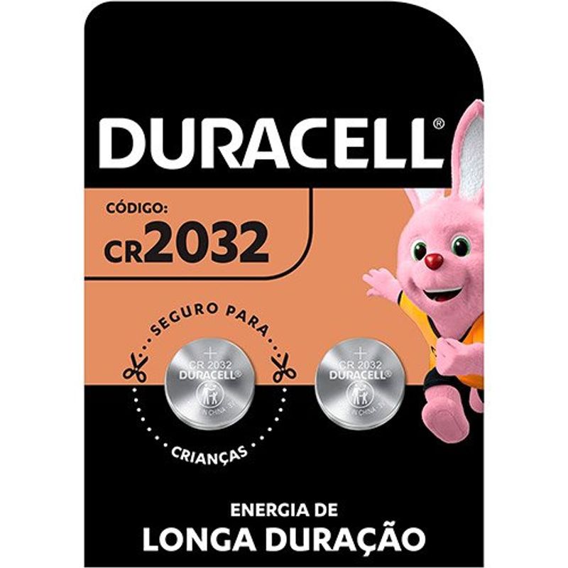 pilha moeda cr 2032 duracell 2 unidades