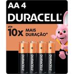 pilha alcalina aa pequena duracell 4 unidades
