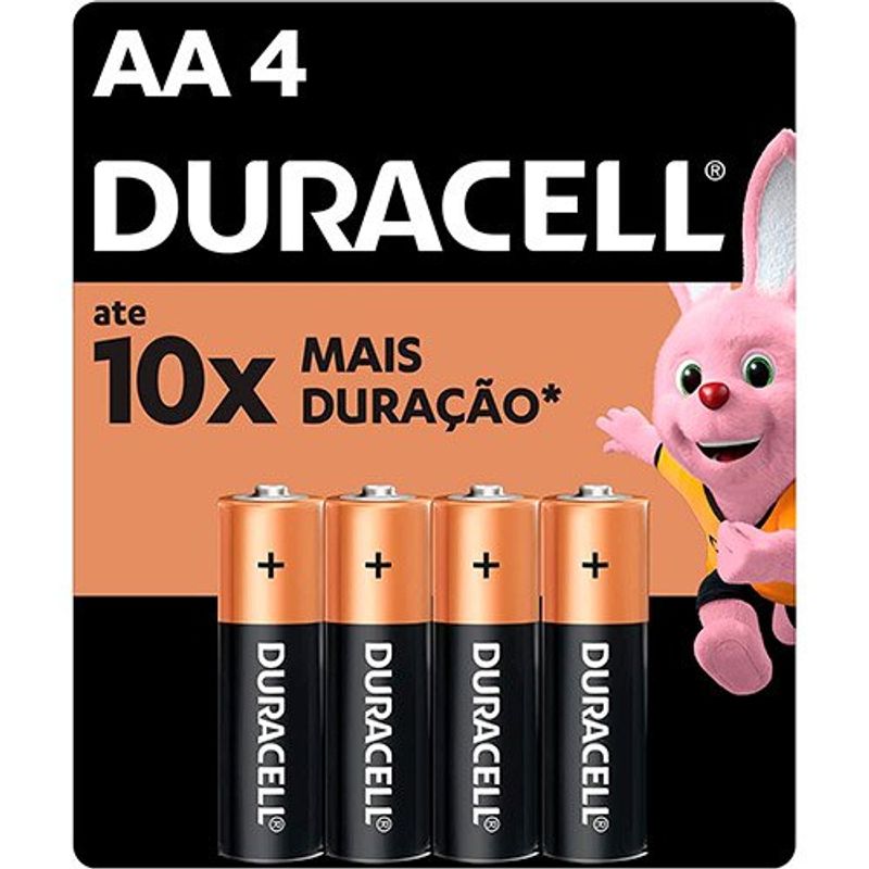 pilha alcalina aa pequena duracell 4 unidades
