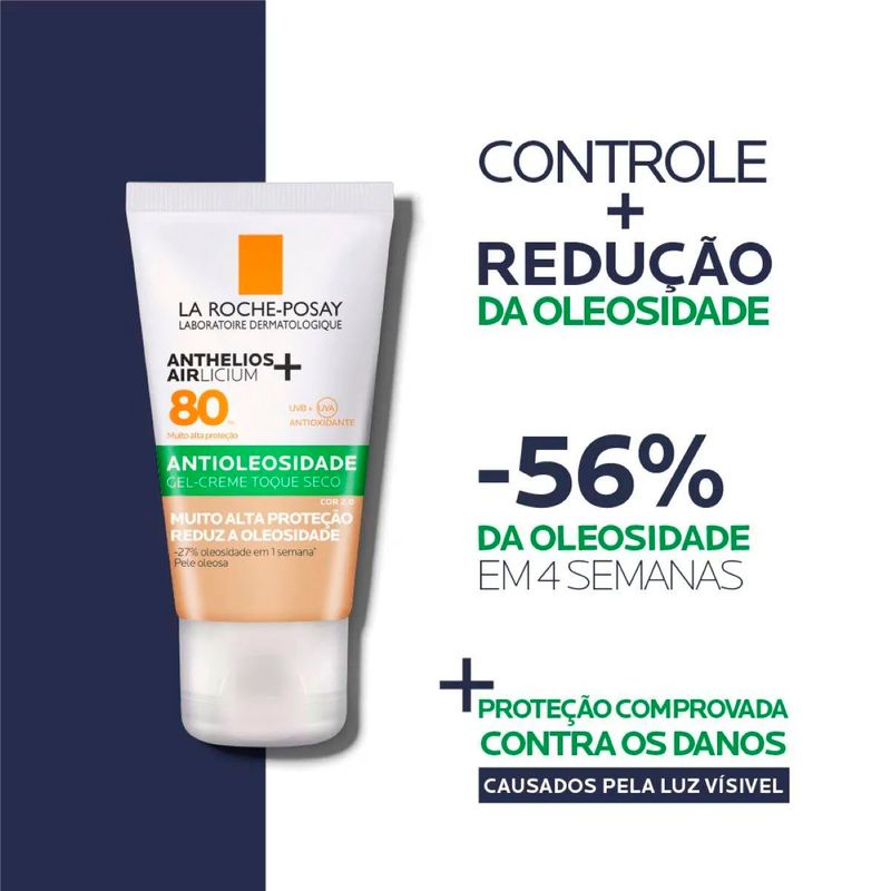 protetor solar facial anthelios airlicium+ la roche-posay fps80 cor 2.0 40g