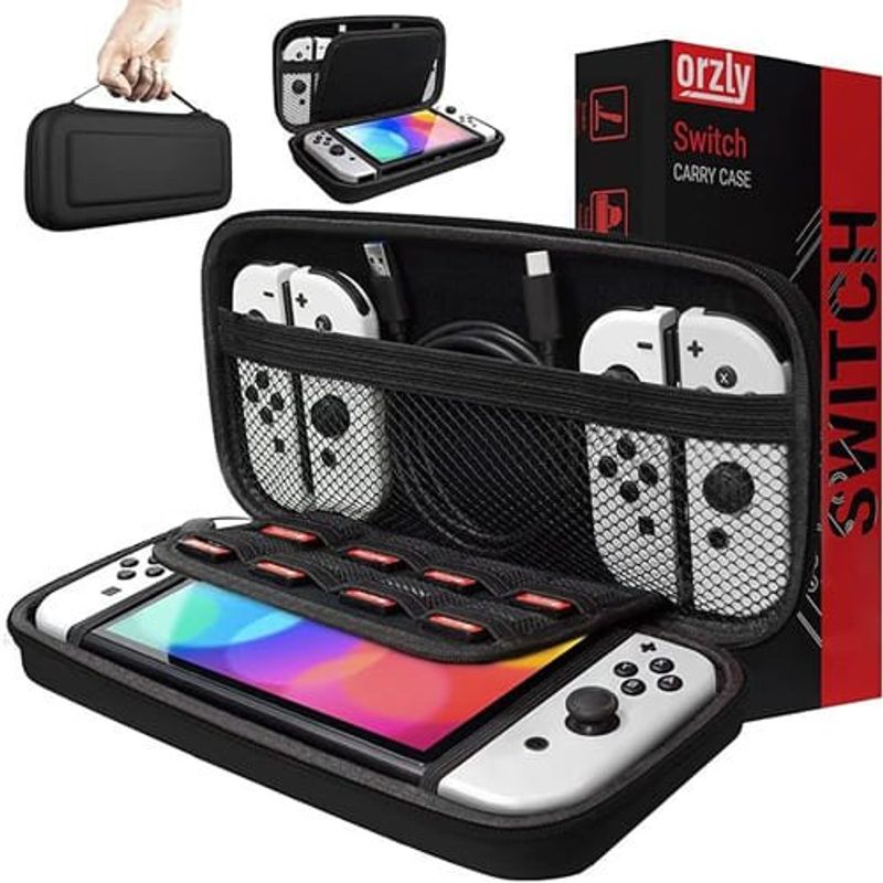 estojo para nintendo switch orzly preto a-bi