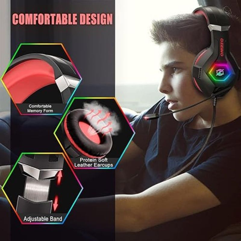 headset gamer ozeino vermelho a-bi