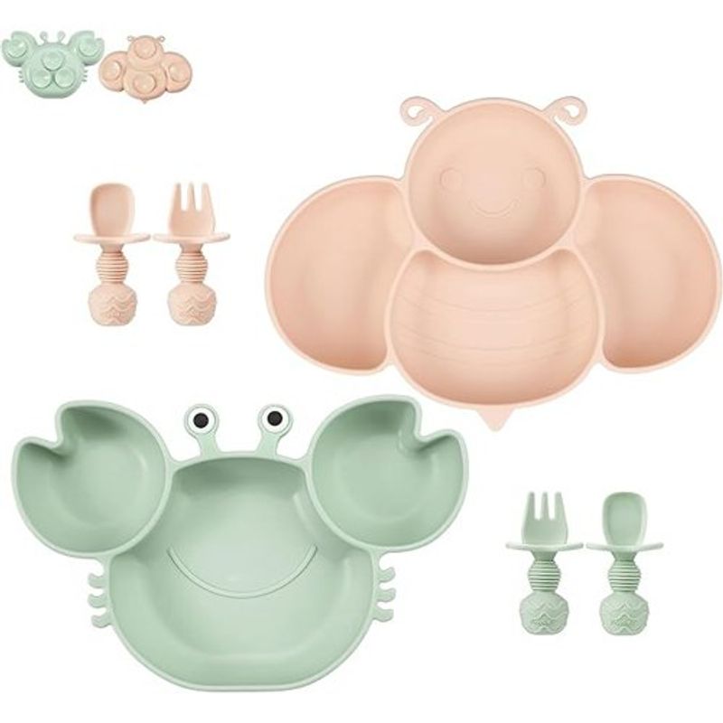 conjunto de pratos sucção pandaear 2 peças a-bi