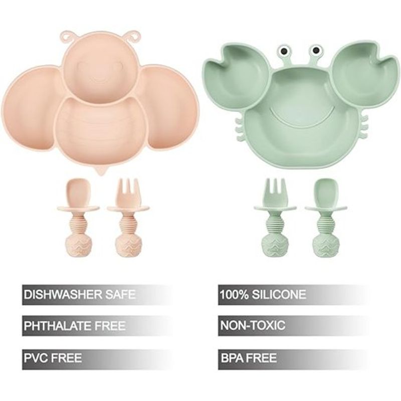 conjunto de pratos sucção pandaear 2 peças a-bi