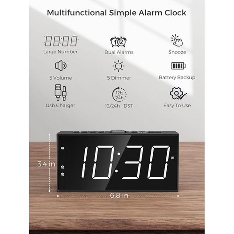 despertador led com relógio digital ppleea-bi