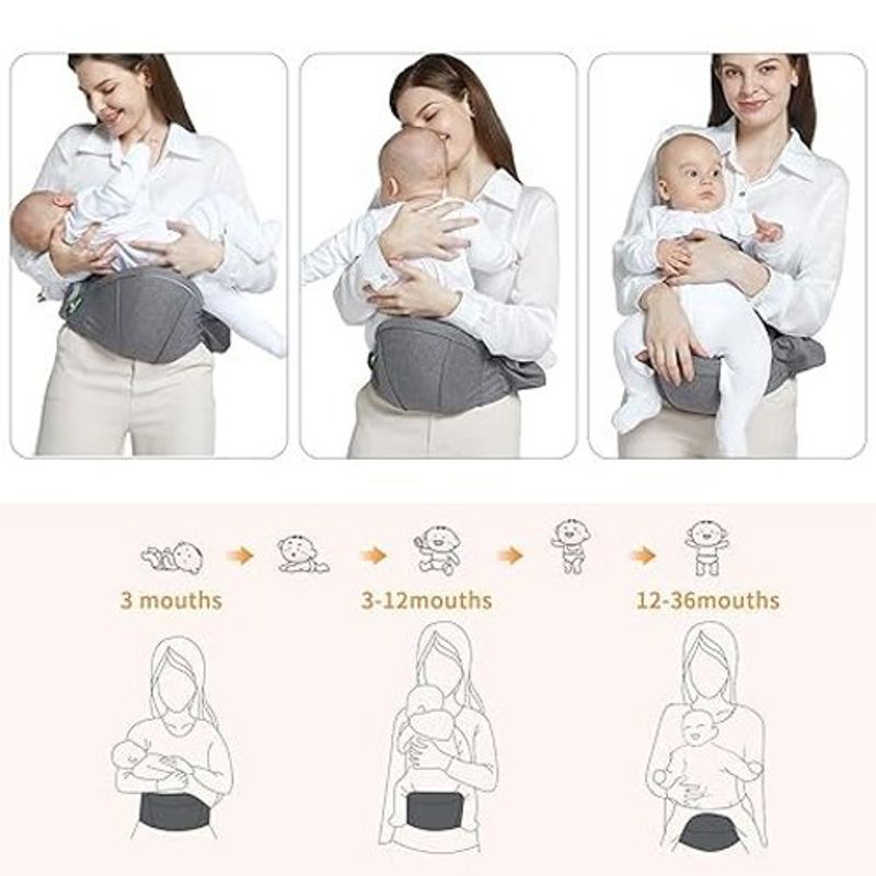 assento ajustável porta-bebês cinza a-bi