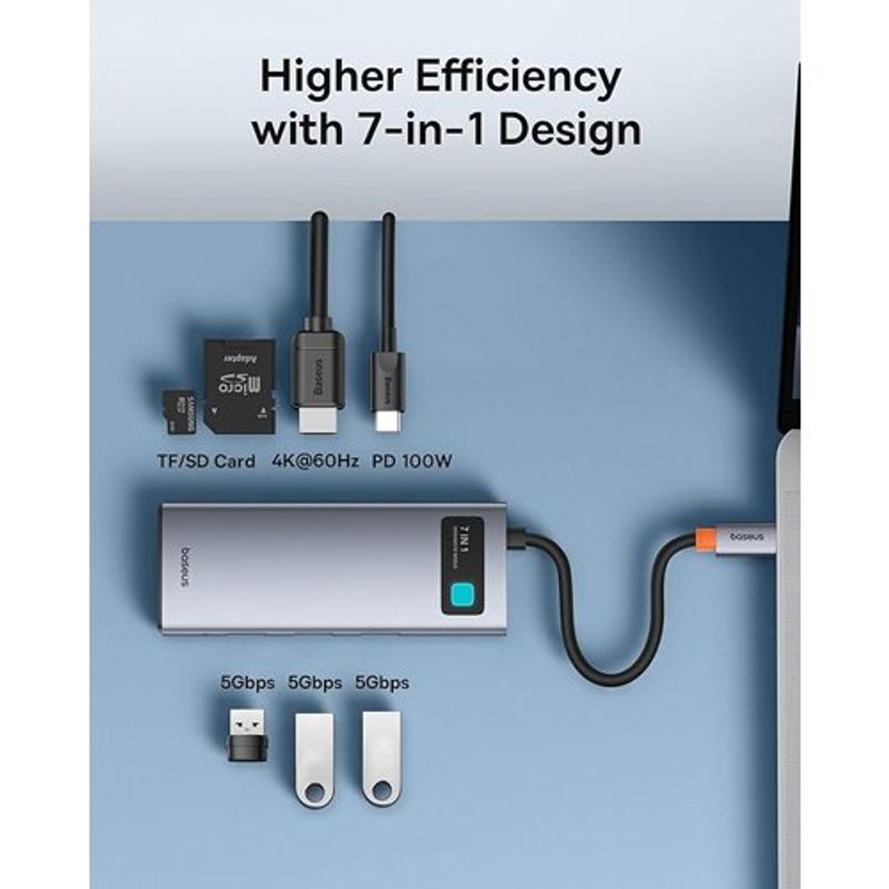 adaptador baseus usb c 8 em 1 usb 3.0 a-bi