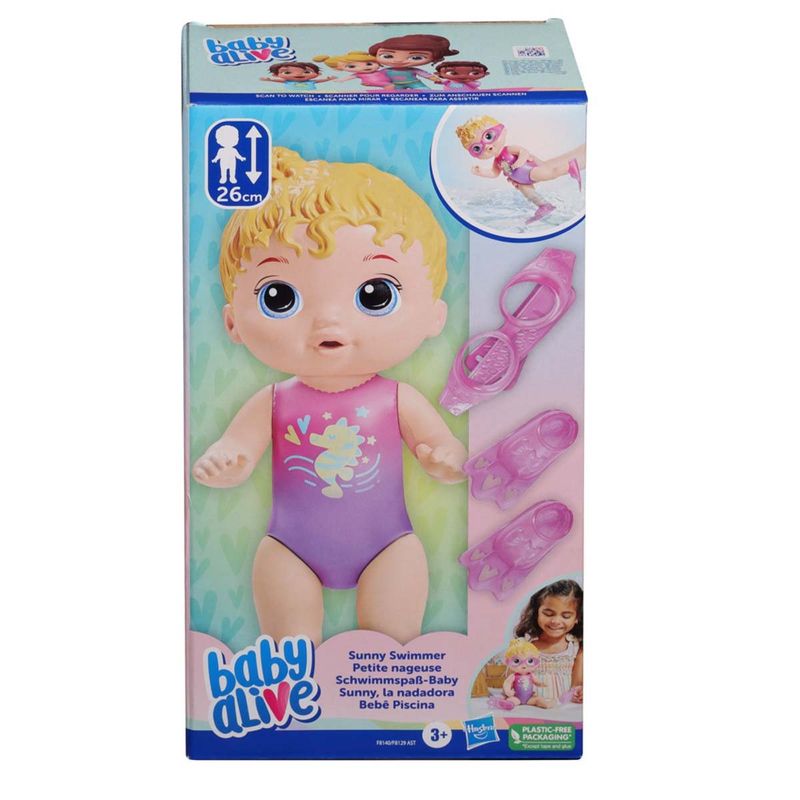 boneca baby alive hasbro sunny swimmer nadadora f8140