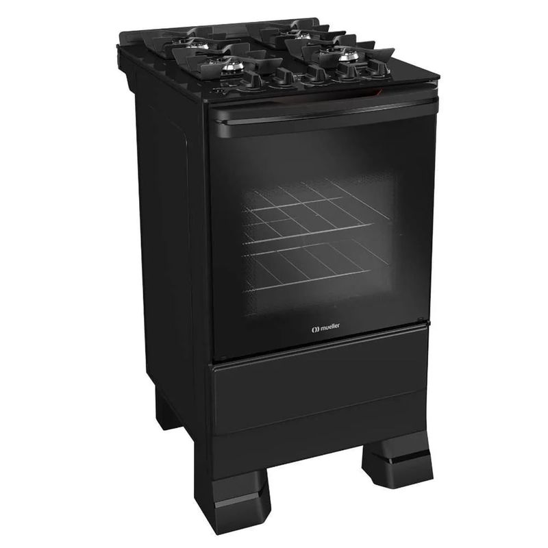 fogão 4 bocas mueller preto mfv4bf