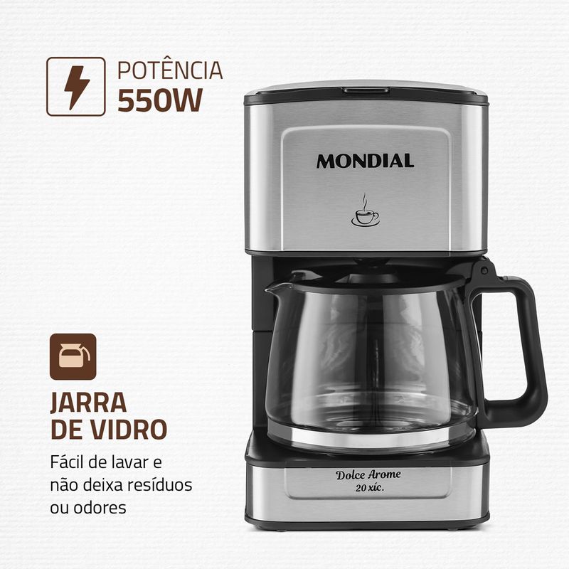 cafeteira mondial dolce arome c-43 preto e inox