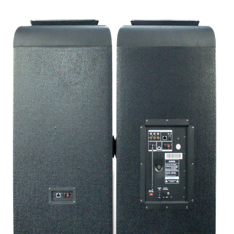 caixa de som amplificada mystic 100w x2 bluetooth com microfone sem fio vhf my-ps492u (mp)