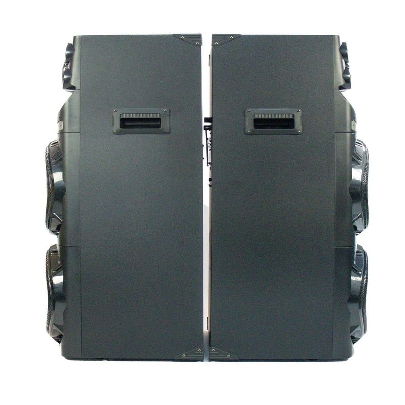 caixa de som amplificada mystic 100w rms x2 bluetooth com microfone sem fio vhf my-ps991u (mp)