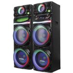 caixa de som amplificada mystic 100w rms x2 bluetooth com microfone sem fio vhf my-ps991u (mp)