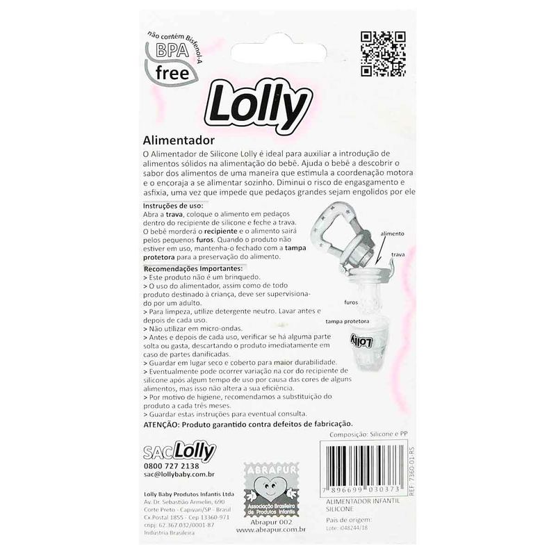 alimentador infantil lolly rosa 1 unidade