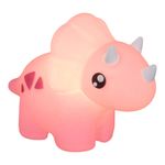 luminária dino 20cm baby 110/220v rosa bebê (mp)