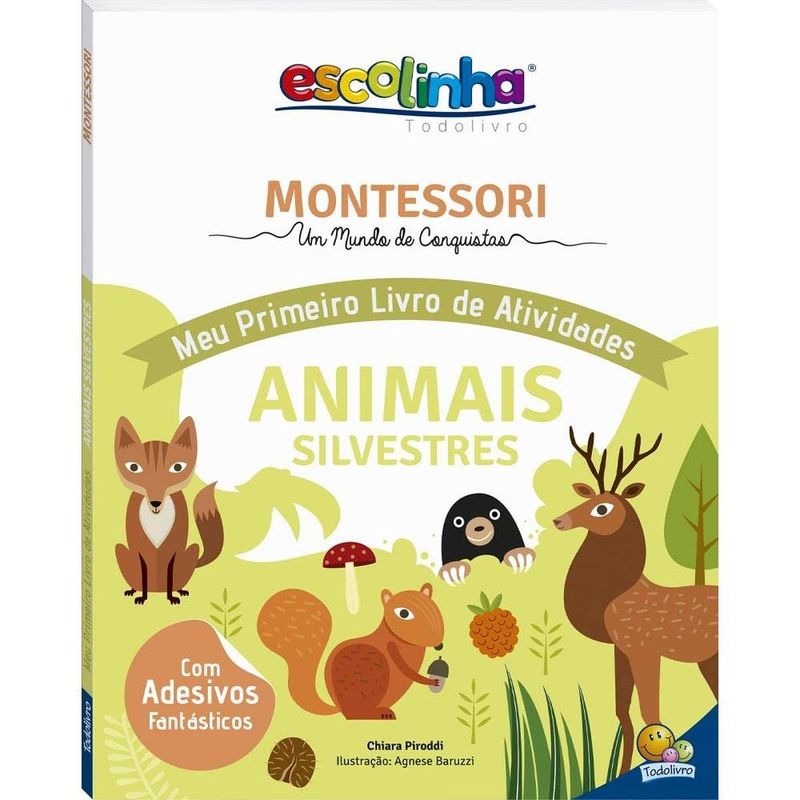 livro montessori - meu primeiro livro de atividades - animais silvestres (mp)