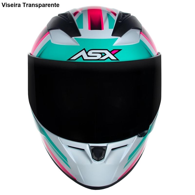 capacete asx city branco e rosa 60 (mp)