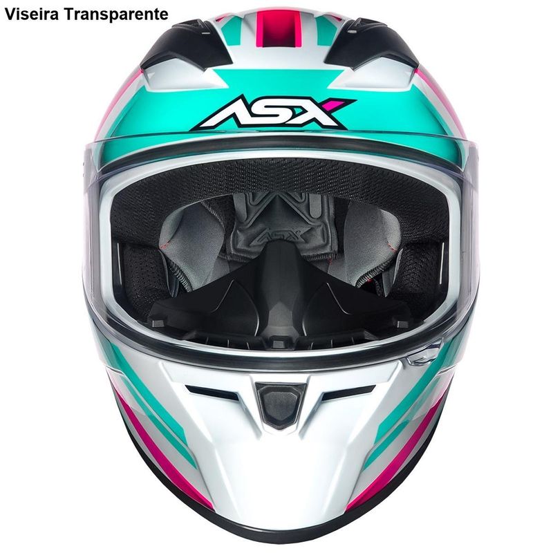 capacete asx city branco e rosa 60 (mp)