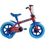 bicicleta track arco-íris infantil aro 12 vermelho e azul