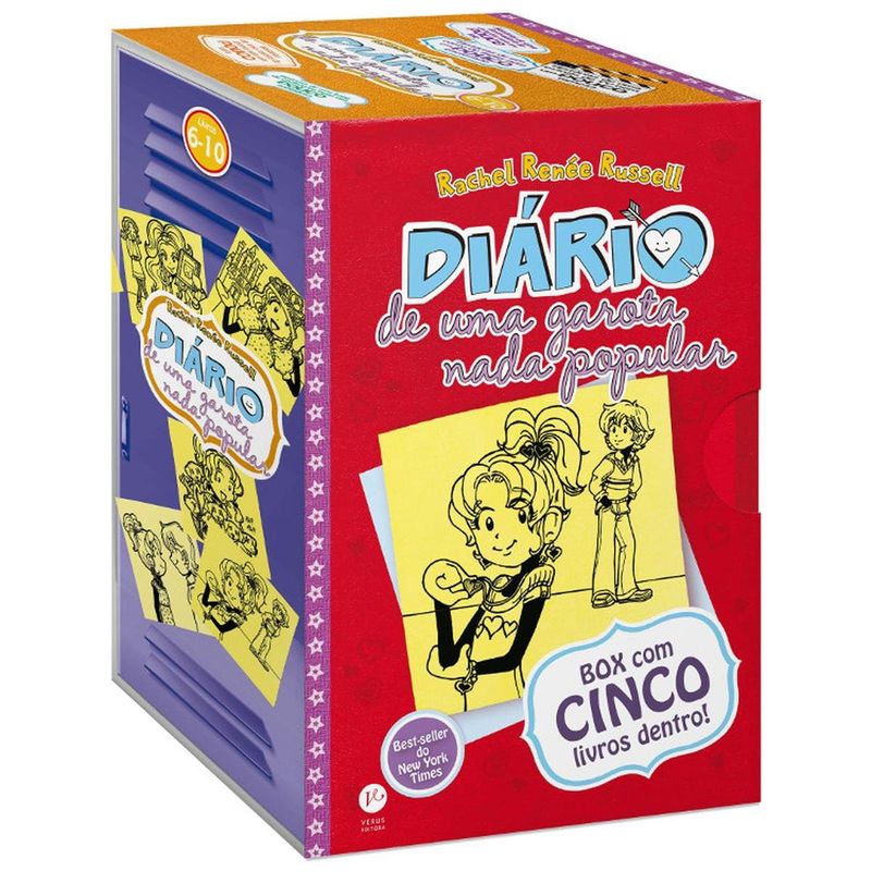 livro box - diário de uma garota nada popular - volume 06 ao 10 (mp)